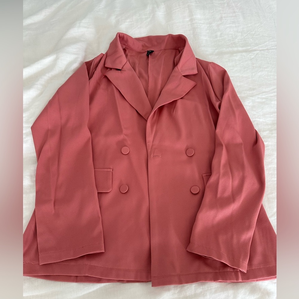 Salmon Pink Oversized blazer jacket